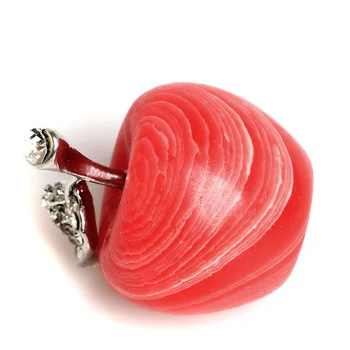 Rhodochrosite Хрустальное яблоко очаровательное рождественское яблоко украшения подарки фигурка сплав лист ремесло подвески декоративные дропшиппинг
