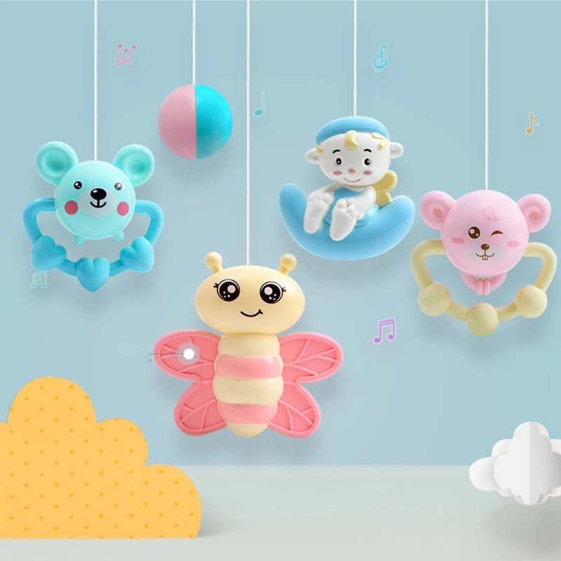 

50LE Baby Bed Bell Mobile Multifunctional Music Crib Rattle Music Box Night Light Newborn Sleeping Bed Rattle Toy