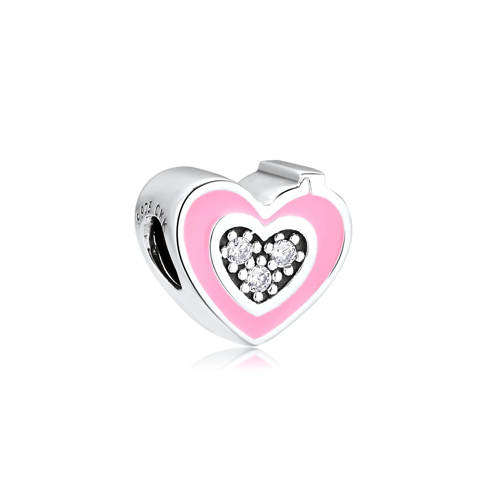 

Fandola 100% 925 Sterling Silver Camera Heart Pink Enamel Fits Original Bracelet Charms Silver Jewelry Making Women Mom Gifts