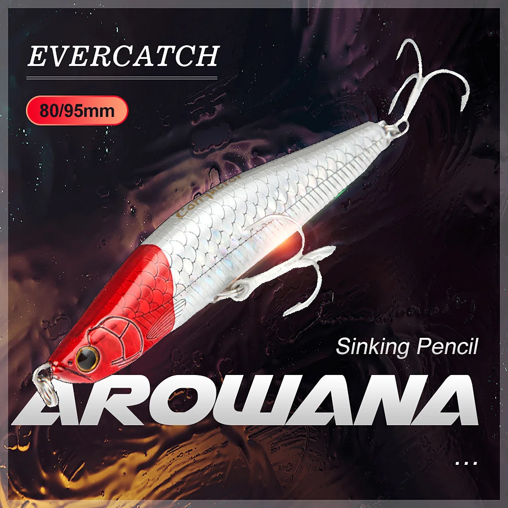 Тонущий рыболовный карандаш Evercatch arowana 13 6 г/80 мм 24 г/95 рыболовная снасть для