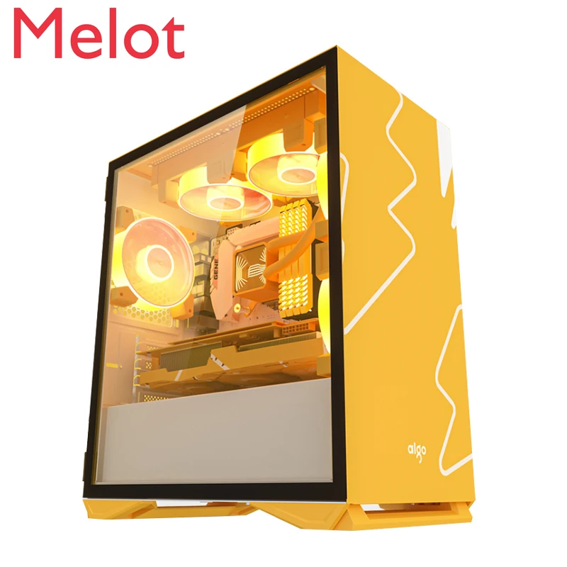 

Patriot Yogo M2 Desktop Computer Full-Side Transparent MATX Small Main Case Water-Cooled Shell ATX Pink White