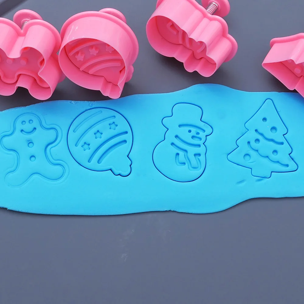 4 шт. мини печенья резак для марок формы для печенья 3D печенья Плунжер резак DIY формы для выпечки инструменты пряничные формочки для печенья
