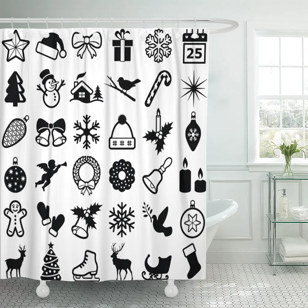 Праздник Рождество и зима коллекция силуэт Санта занавеска для душа