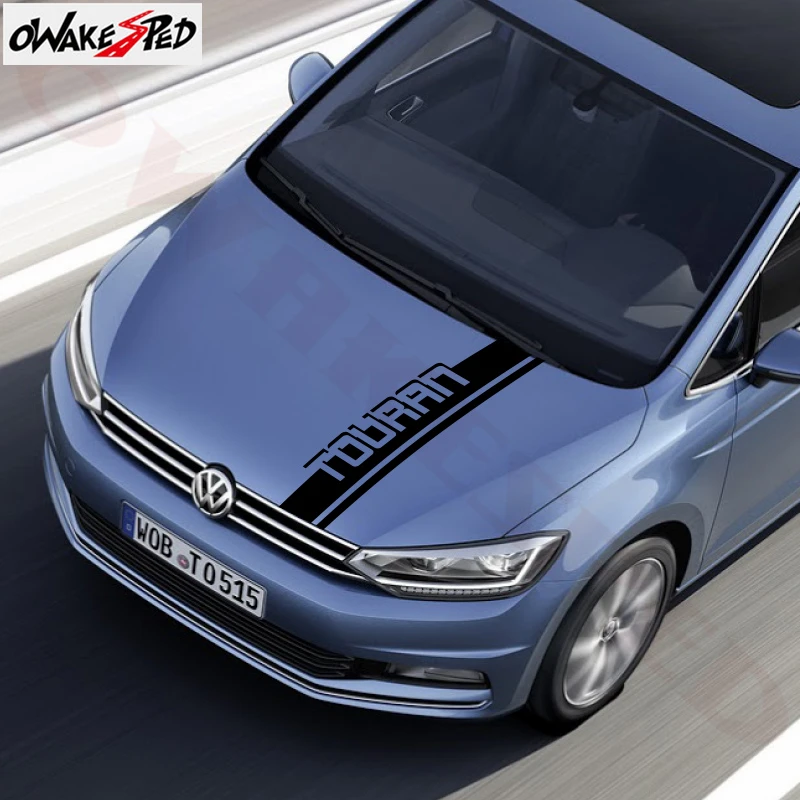 

Car Bonnet Stripes Engine Cover Decor Sticker For-Volkswagen Touran Sports Stripes Auto DIY Hood Stickers Vinyl Decals