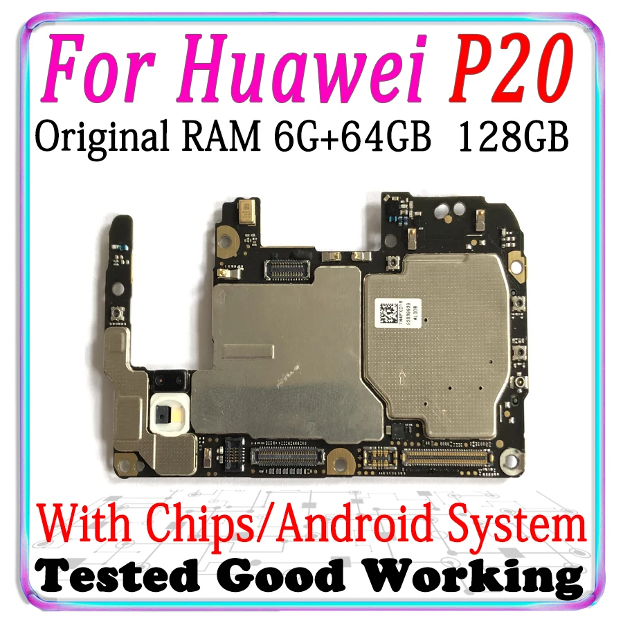 Оригинальная разблокированная Рабочая материнская плата для Huawei P20 128 Гб 64 ГБ + 6
