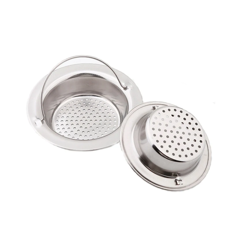 

Quality Portable Sink Drain Stainless Steel Filter Bathroom Washbasin Floor Hair Filter Kitchen Tools Anti-blocking Floor drain