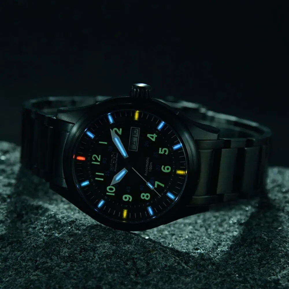 Мужские часы с Тритием автоматические Epoch luxury T25 светящиеся водонепроницаемые