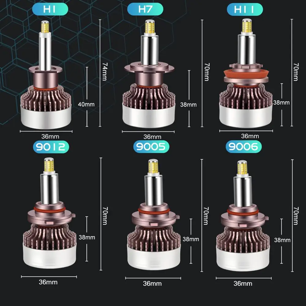 

2Pcs 80W LED Headlight H1 H7 LED Canbus H8 H11 9005 HB3 9006 HB4 Car Light Bulb 20000LM 6000K 12V Automobile Headlamp