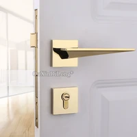 Luxury European Mortise Door Lock Copper Interior Door Handle Lock Living Room Bedroom Bathroom Door Locks Gold/Black/Gray Black