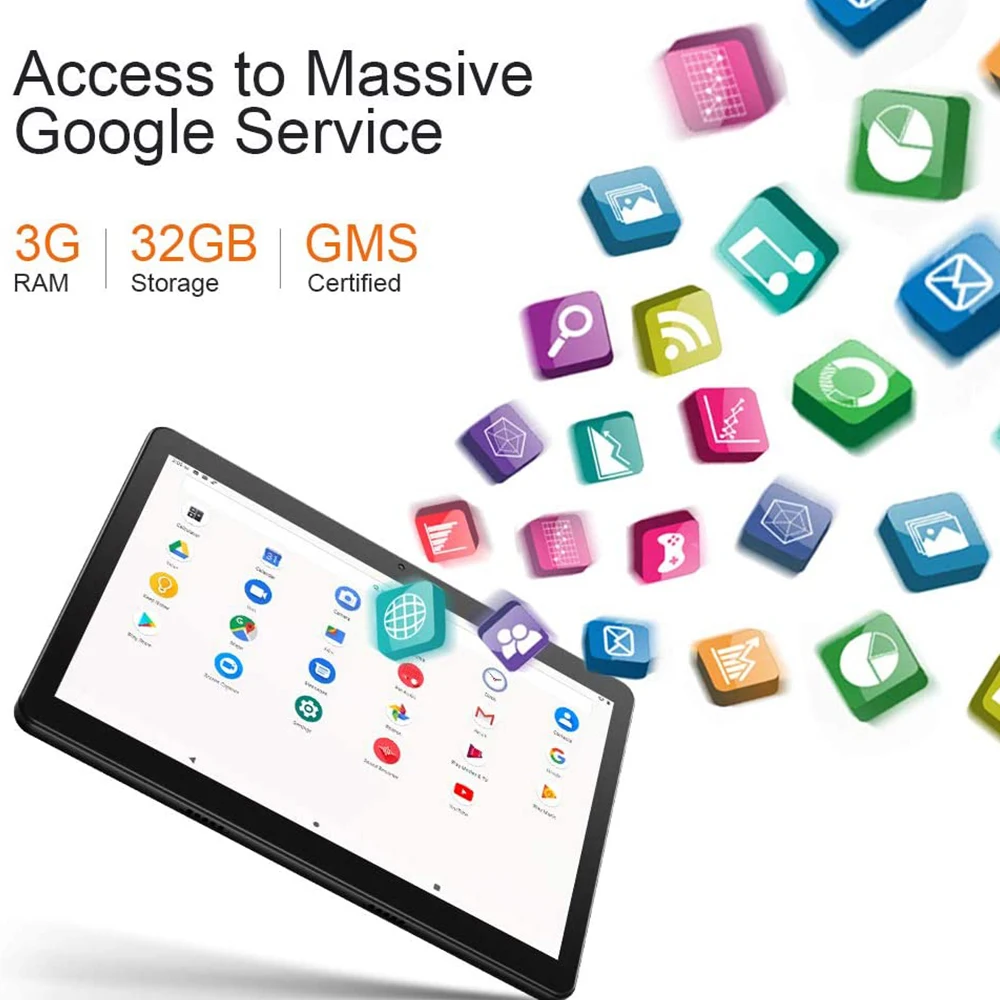 

Dragon Touch 10.1 inch Android 10.0 Tablet Max10 FHD IPS 5G WiFi Octa-Core 3GB RAM 32GB Tablets USB Type C Port Touch Tablet PC