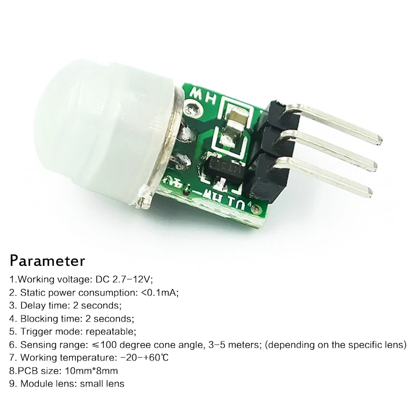 

AM312 Adjust PIR Pyroelectric Infrared PIR module Motion Sensor Detector Module Bracket Infrared Pyroelectric Detector Module