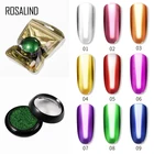 Блестящий Пигментный Порошок для ногтей ROSALIND, зеркальный Гель-лак для маникюра, блестки для ногтей, УФ-хромовые голографические украшения для ногтей
