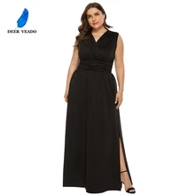 Deerveado vestidos de noite tamanhos grandes preto longo formal vestido ocasião vestidos de festa robe de soirée femme sq0022 (1)