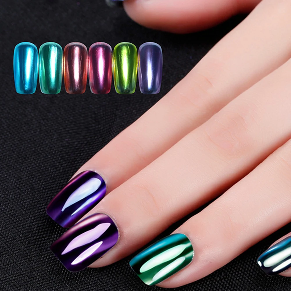 2017 Новый тренд 4 шт зеркальный эффект цвета хрома металлик серебро лак для ногтей
