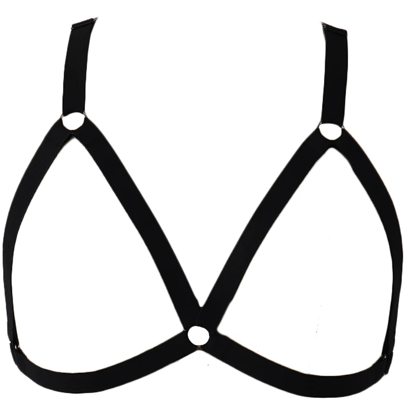 Черный Открытый нагрудного ремня Готический бюстгальтер сексуальное женское