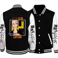 tokyo revengers anime men womens college jacket high street hip hop baseball harajuku casual coat takashi mitsuya varsity jacket