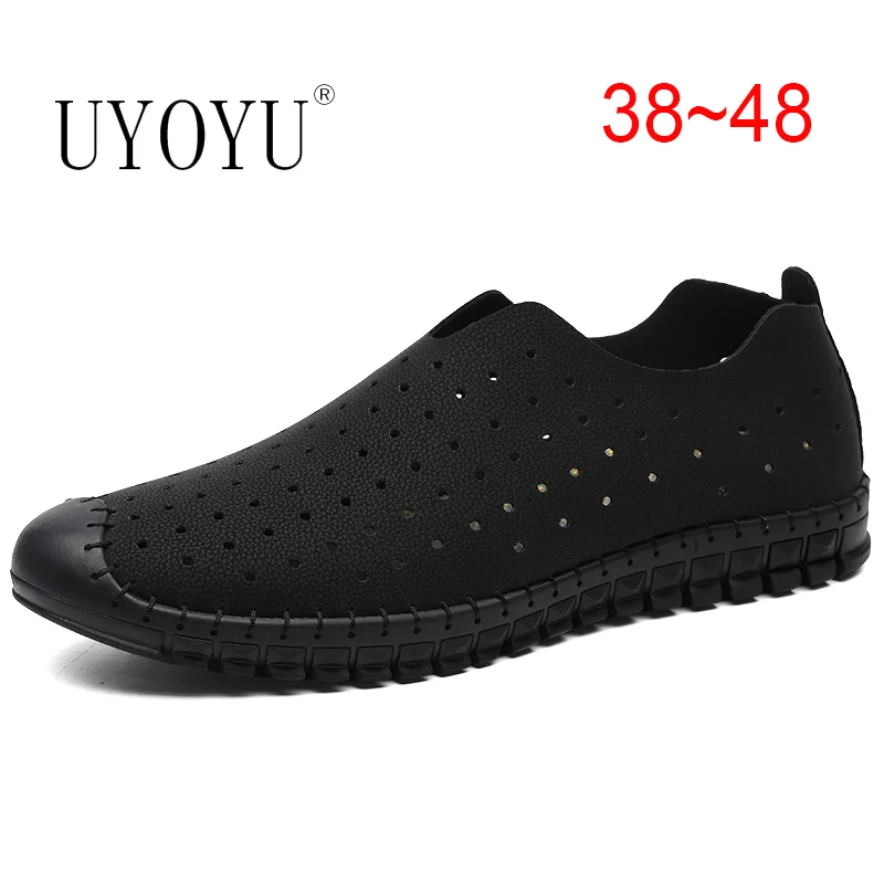 

Туфли мужские из натуральной кожи, на резиновой подошве, без застежки, дышащие, лоферы, повседневная обувь для вождения, большие размеры, 2021, ...