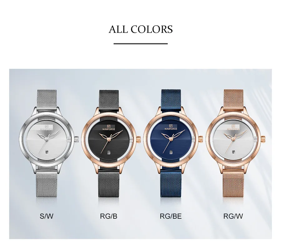 NAVIFORCE женские часы Лидирующий бренд Роскошные серебряные классические наручные