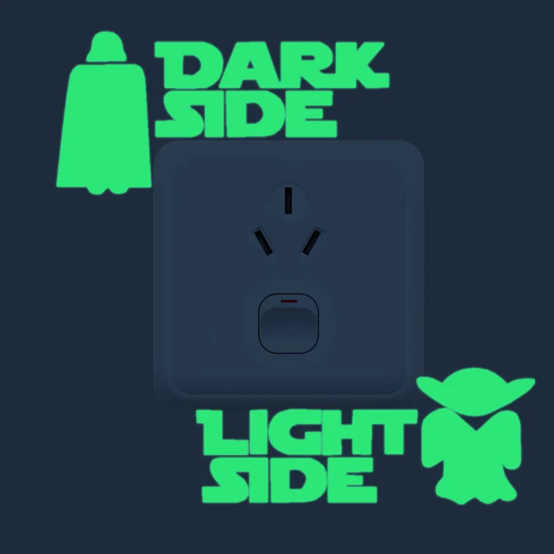 Футболка с Йодой из Звездных войн блестящие люминисцентные Стикеры Дартом