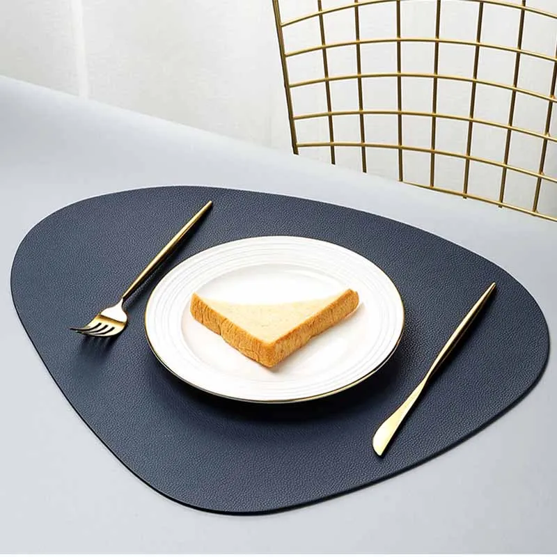

Hot Selling Pad Placemat Table Mat PU Leather Heat Insulation Non-Slip Simple Placemats Disc Coaster Placemat For Dining Table