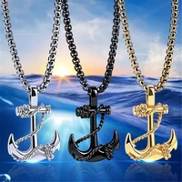 2021 high end chain domineering mens pirate anchor necklace retro hot sale mens necklace jewelry wholesale