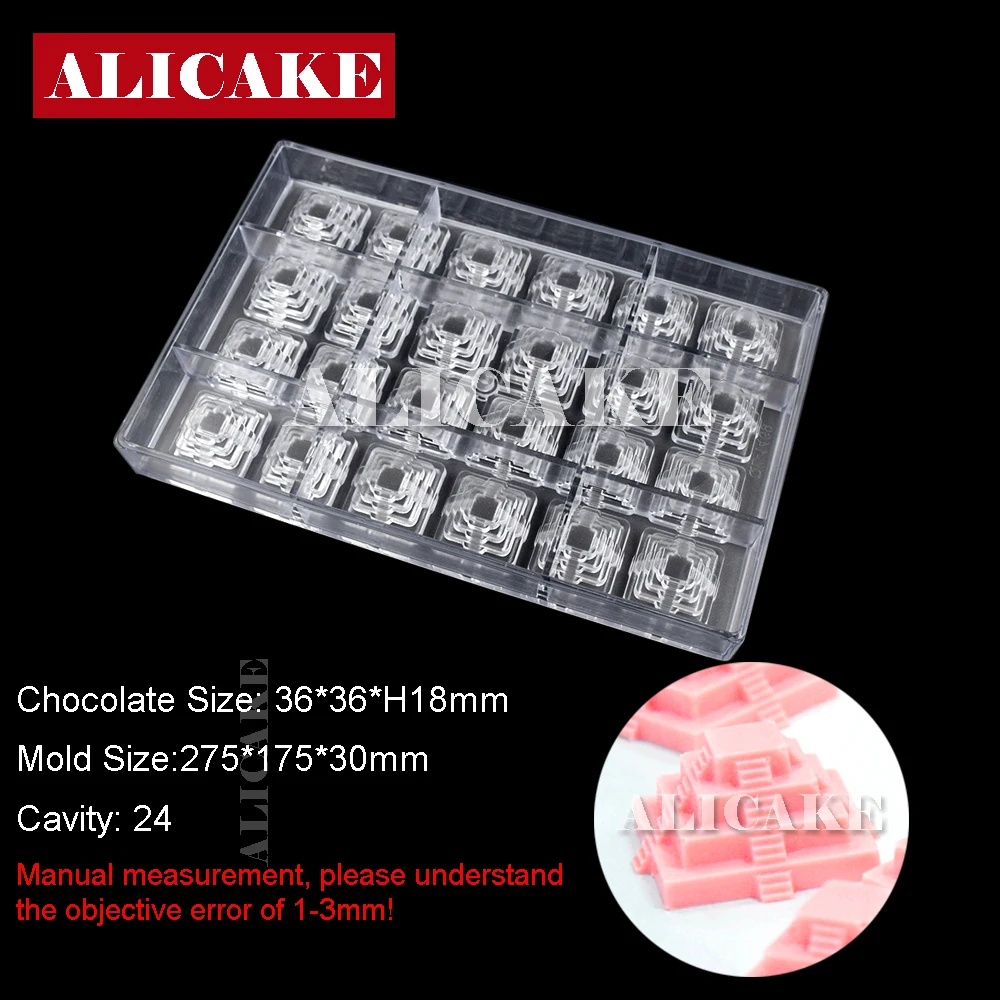 24 полости формы для шоколада Пирамида Поликарбонат форма торта выпечки