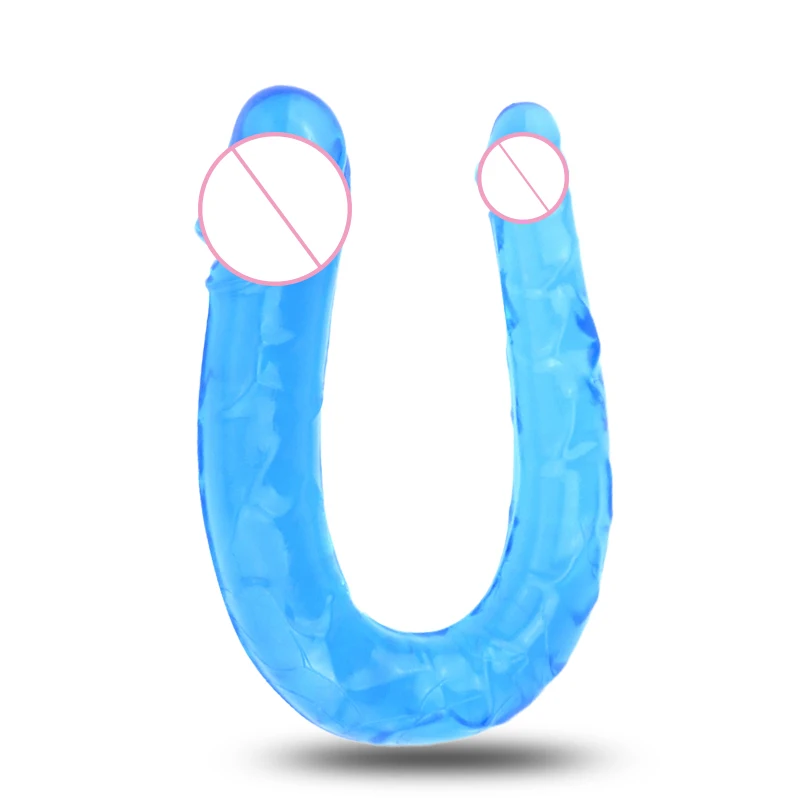 U образный двойной фаллоимитатор гибкий мягкий желеобразный вагинальный и