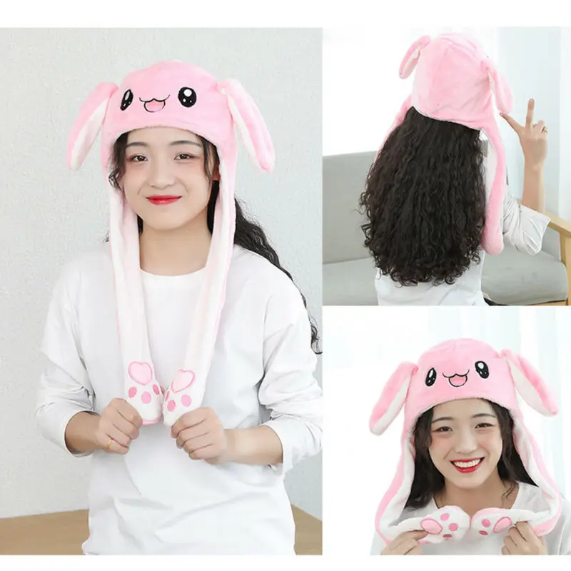 Детские Женские теплые плюшевые зимние шапки с кроликом детские милые кролики