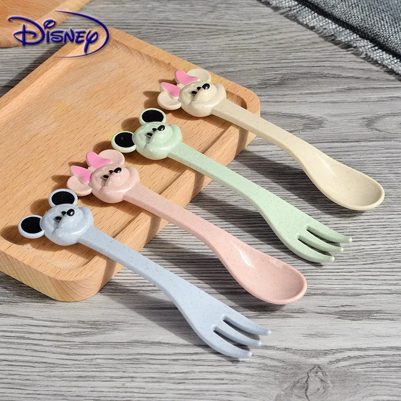 

Disney new 1 set children's tableware Mickey/Minnie doll plastic feeding safety and environmental protection edible training set