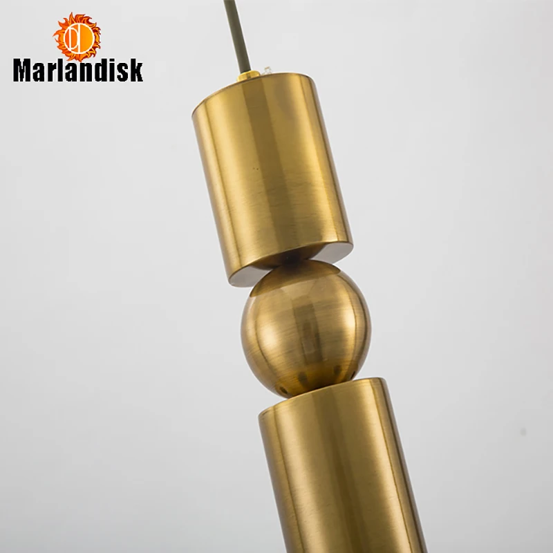 

1 pcs Dia 6cm E27 Gold Tube-Shaped Aluminum Hanging Light Hotel Hall Shop Commercial LED Pendant Lamp Hanging Light(DZ-50)