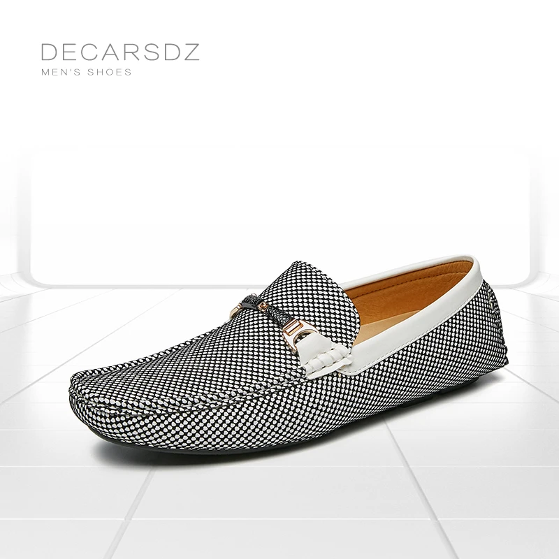 Лоферы мужские удобная Дизайнерская обувь без застежки Мокасины повседневная