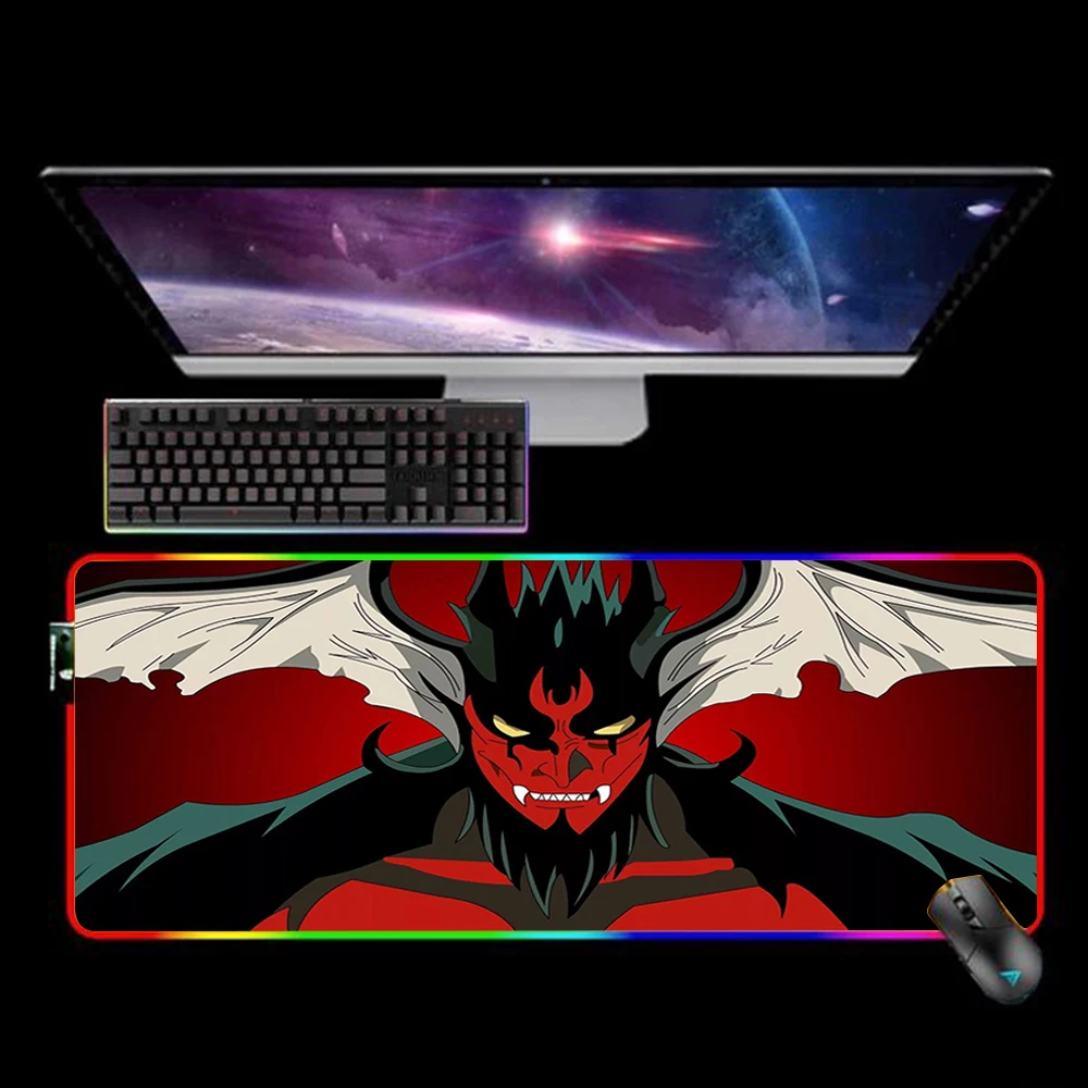 

Devilman Crybaby Anime Mouse Pad RGB Large Mause Pad Keyboard Mat Gaming Mousepad Gamer Desk Mat LED Mausepad Tapis De Souris