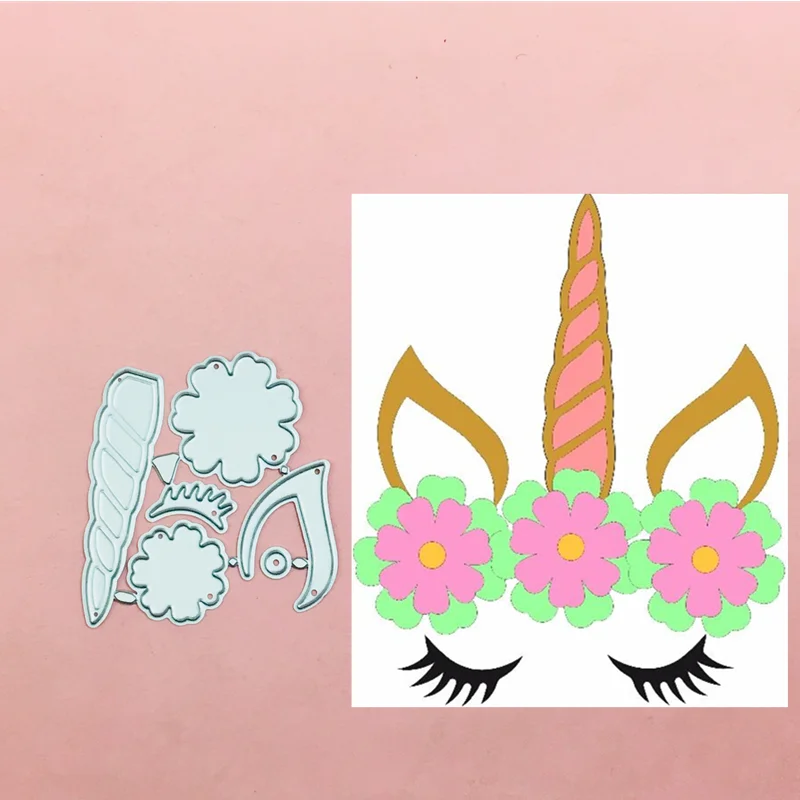 Единорог цветок металла лазерная резка умирает Трафареты для штамп