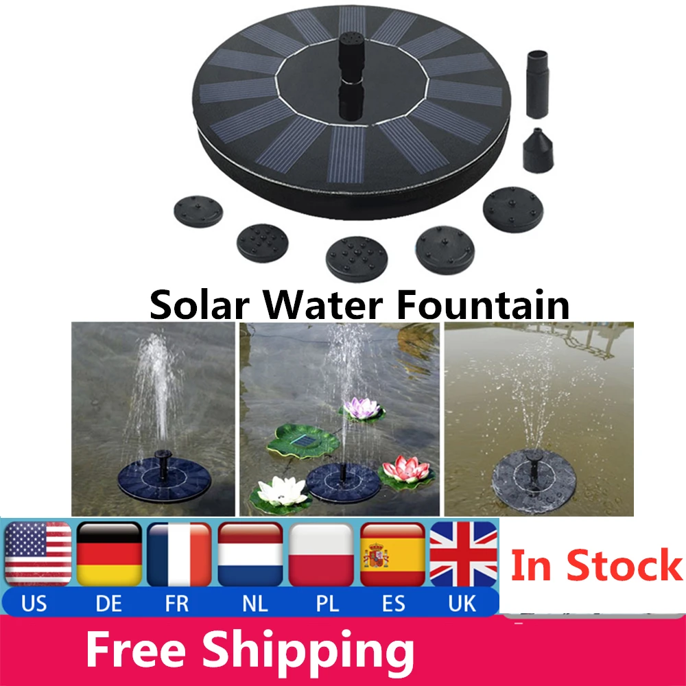 Водяной фонтан на солнечной батарее пруд водопад уличный для ванной с птицами