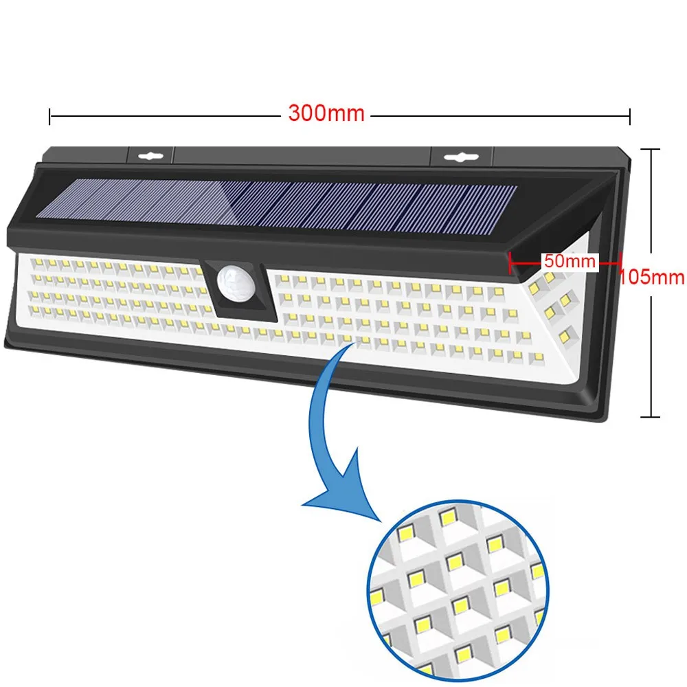 

180/118/90 LED Solar Light Outdoor PIR Motion Sensor Waterproof Wireless Wall Lamp For Yard Garden Street Lights