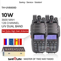 2pcs tyt th uv8000d walkie talkie 10 km dual band vhf uhf 10w cb ham radio 3600mah cross band repeater function th uv800d 8000e