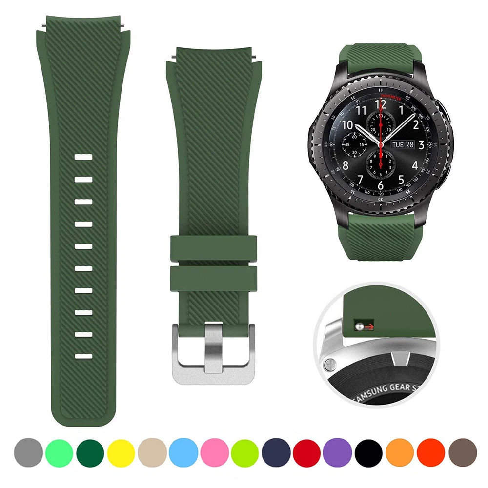 Ремешок силиконовый для Galaxy Watch 46 мм Gear S3 Active 2 сменный ремешок Huawei Gt Amazfit Bip 22 20 |
