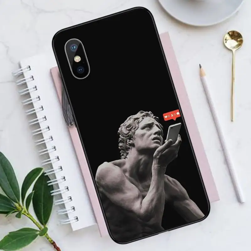 

statue David retro art Phone Case for iPhone 11 12 mini pro XS MAX 8 7 6 6S Plus X 5S SE 2020 XR Luxury brand shell funda
