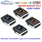 Автомобильный сканер Viecar ELM327, Bluetooth 5,0, PIC18F25K80, OBD2, ELM 327 В, 1.5, Wi-Fi, USB, OBDII, автомобильный диагностический инструмент для AndroidIOSПК
