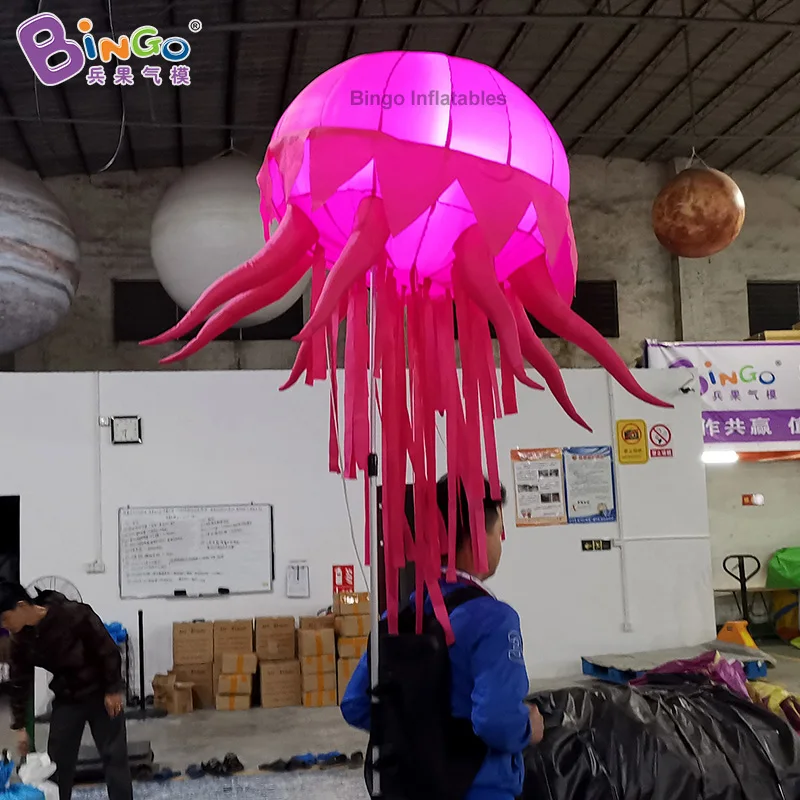 

Customized 1m/1.6m length inflatable LED handheld jellyfish toys ocean balloon for park/event/ show