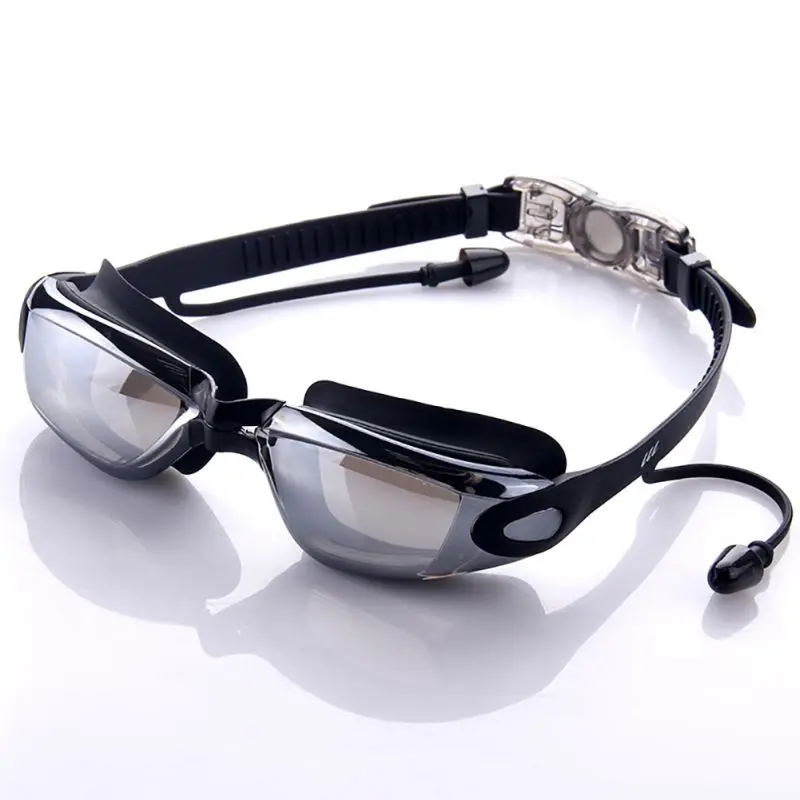 

Professional Waterproof Silicone Swimming Goggles Anti-fog UV Glasses Water Sports Eyewear with Earplug GMT601