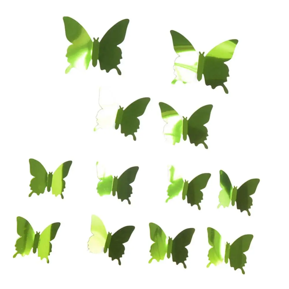 

80% Dropshipping!!12Pcs/Set Butterfly 3D Mirror PVC Wall Art Sticker Decal Removable Home Decor