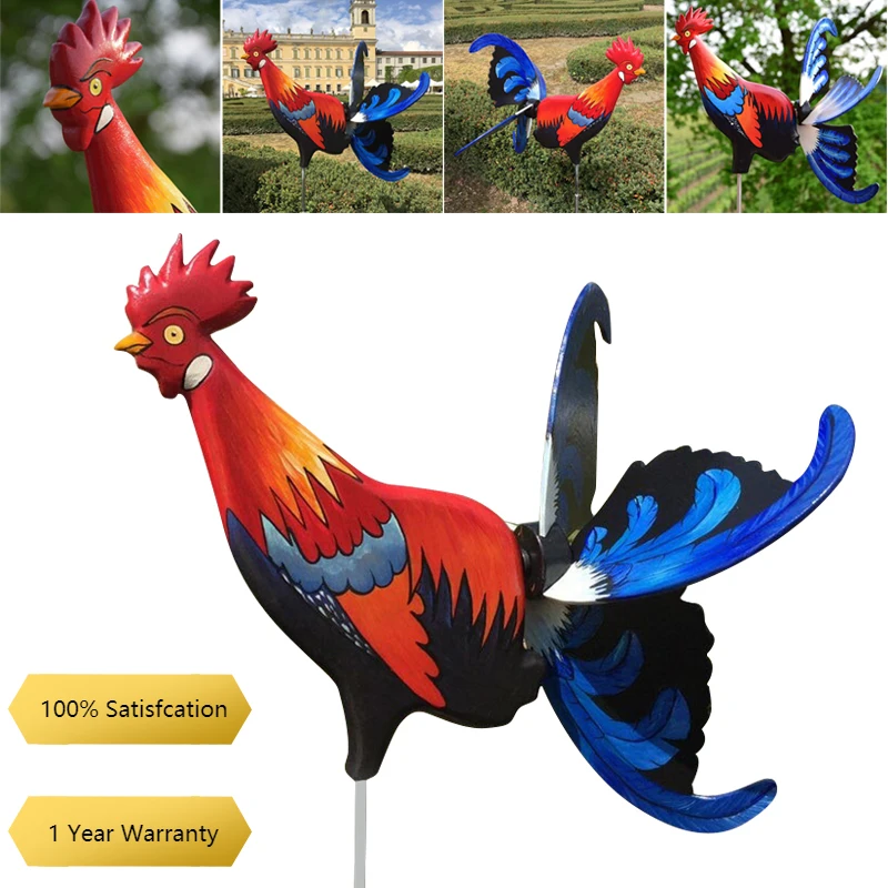 

Rooster Windmill Garden Courtyard Farm Decor Waterproof Yard Statue Vivid Sculpture Handmade Garden Decoration Outdoor Jardinage