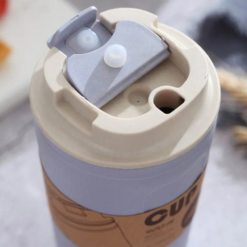 420ml Double-wall Insulation Eco-friendly Wheat Fiber Straw Coffee Cup Travel Mug Leakproof Gift Mugs | Дом и сад