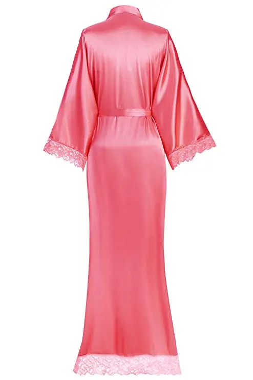 Платье-кимоно женское длинное кружевное пикантный банный халат нижнее белье