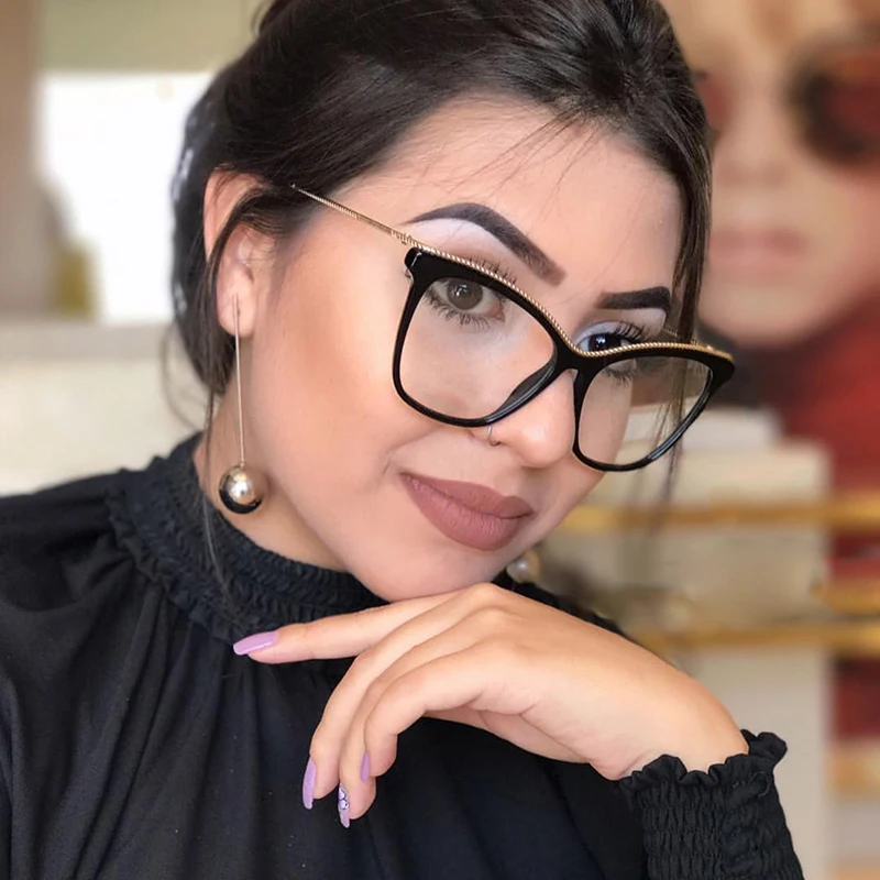 Модные оправы для очков женские негабаритные очки по рецепту оптическая Оправа