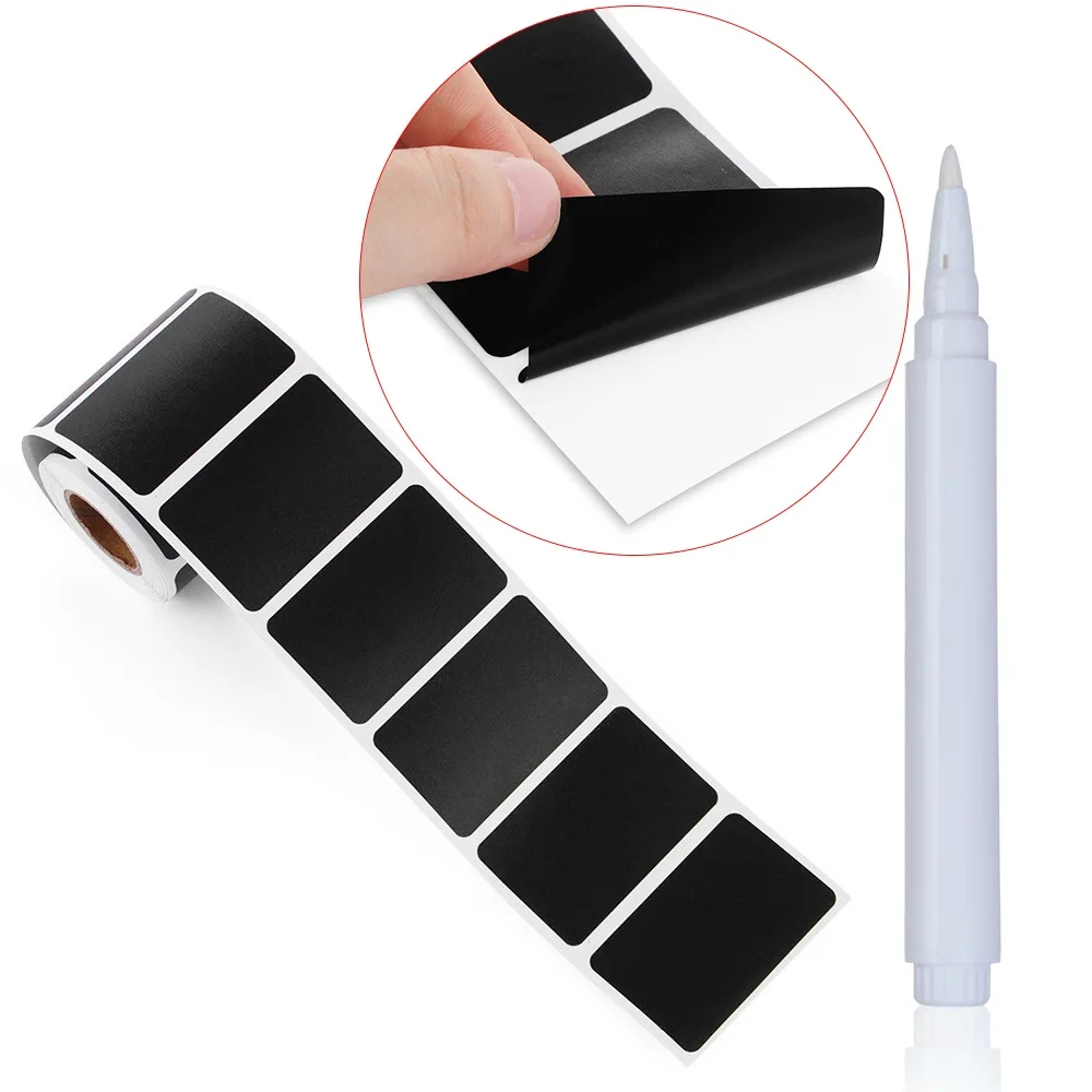 300 шт/рулон меловой доски этикетки для кухонного хранения наклейка бутылка банок