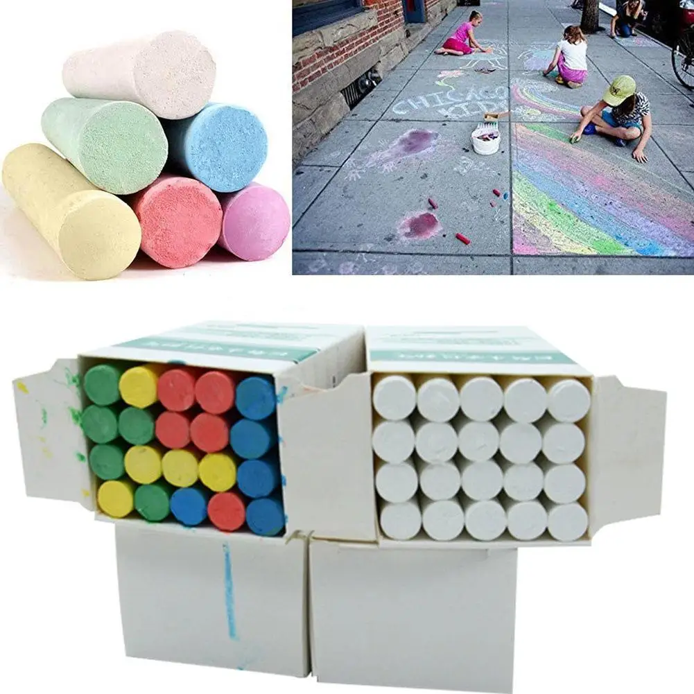 Беспыльной белый мел однотонные 20 Цвет мелки для рисования доска маркер детские