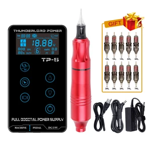 Вращающаяся ручка с картриджами Biomaser, TP-5, полный комплект машины для татуировки, иглы, тату-пистолет, профессиональный блок питания для татуировок