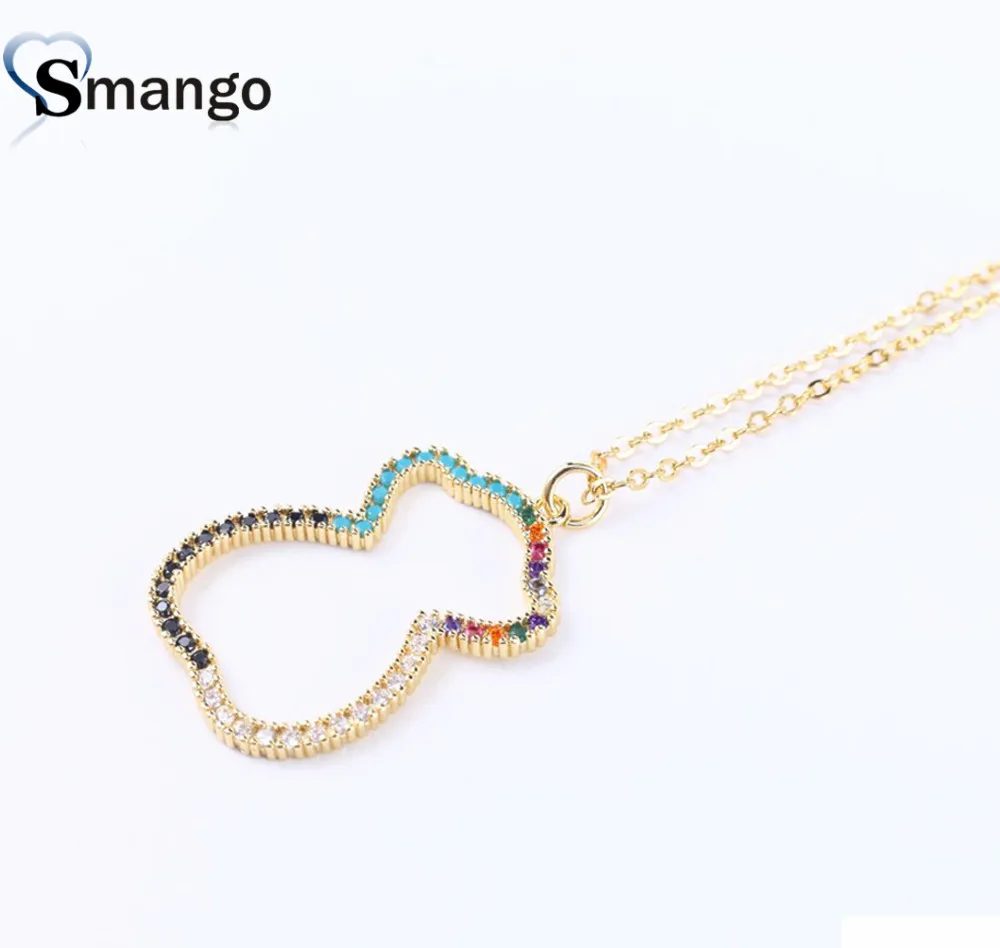 

Smango модное ожерелье медведь кулон и серьги для женщин рождественские подарки Новые Eadrop красочные цепи инкрустированы цирконием ювелирные ...